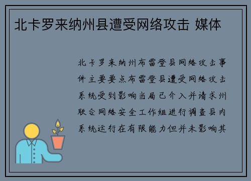 北卡罗来纳州县遭受网络攻击 媒体
